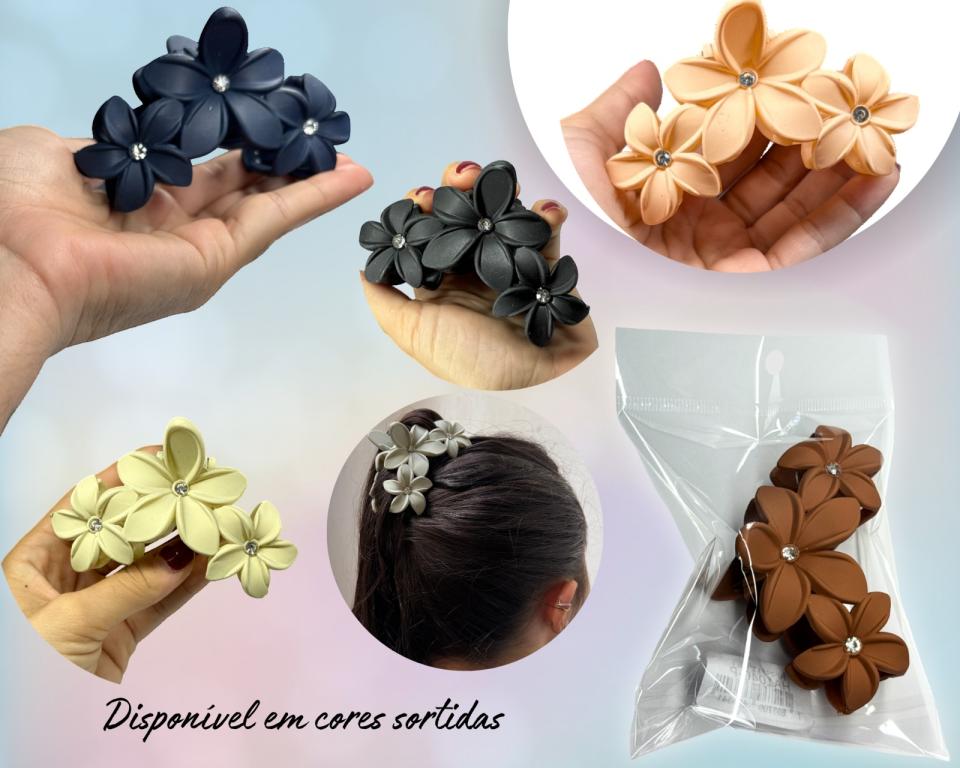 PREGADEIRA FLORES STRASS MARIAS 10cm