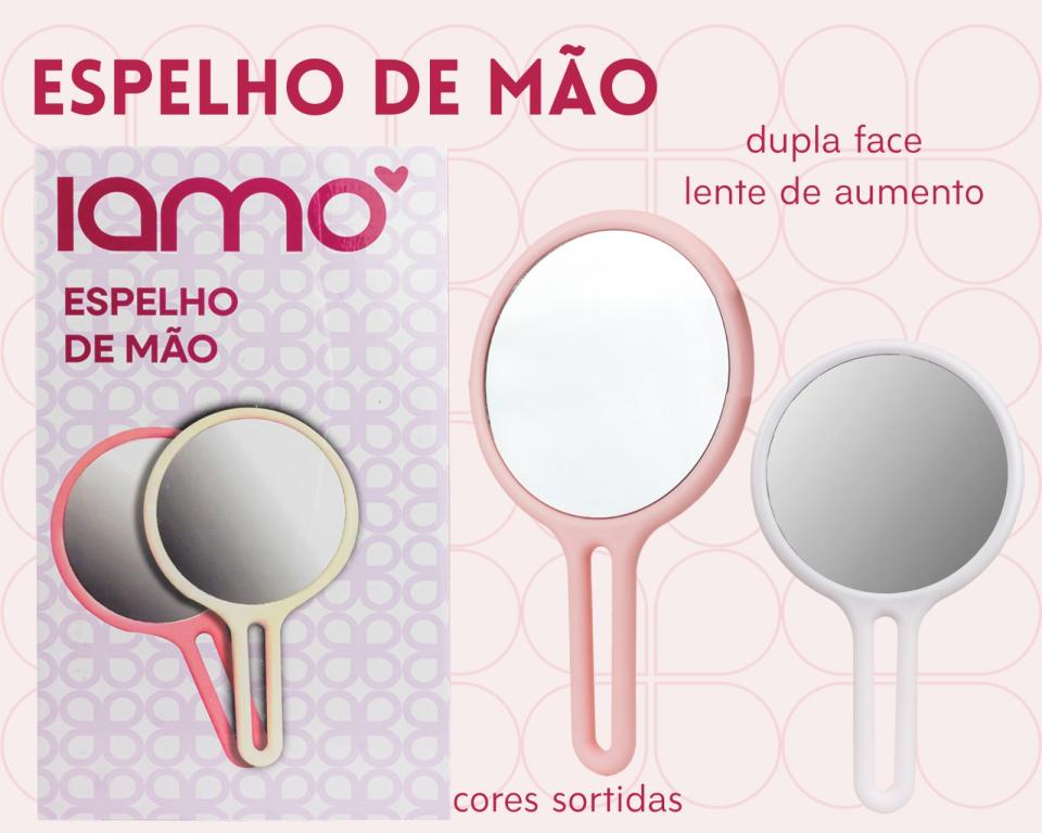 ESPELHO DE MÃO REDONDO DUPLA FACE 4.5''