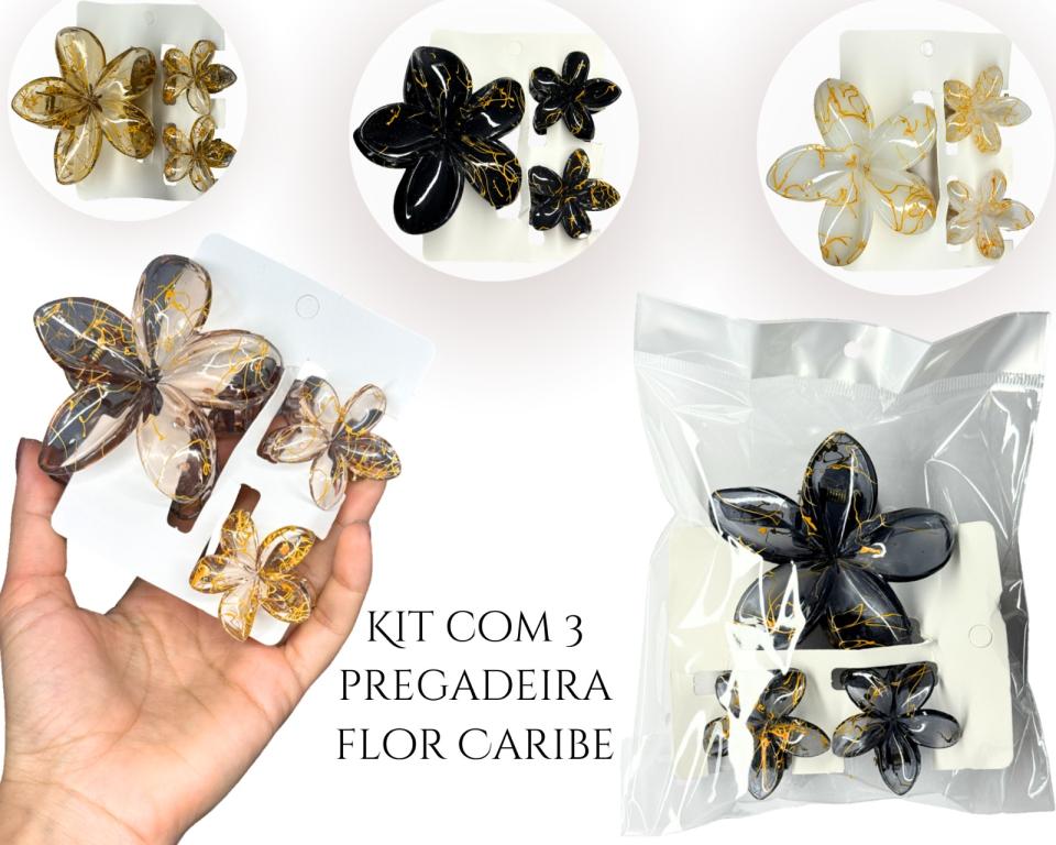 PREGADEIRA CARIBE C/ FIO DE OURO 8cm C/3