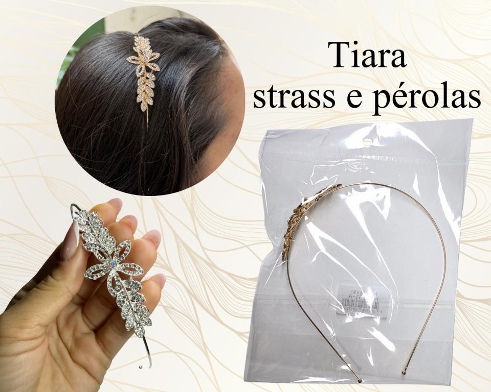 TIARA METAL FLOR STRASS