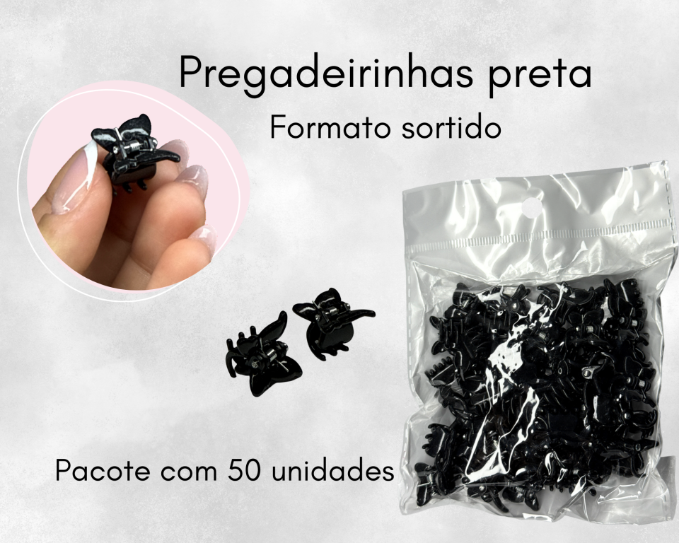 PREGADEIRA MINI PRETA C/50