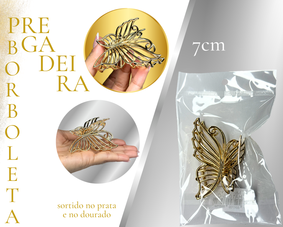 PREGADEIRA METAL BORBOLETA 7cm