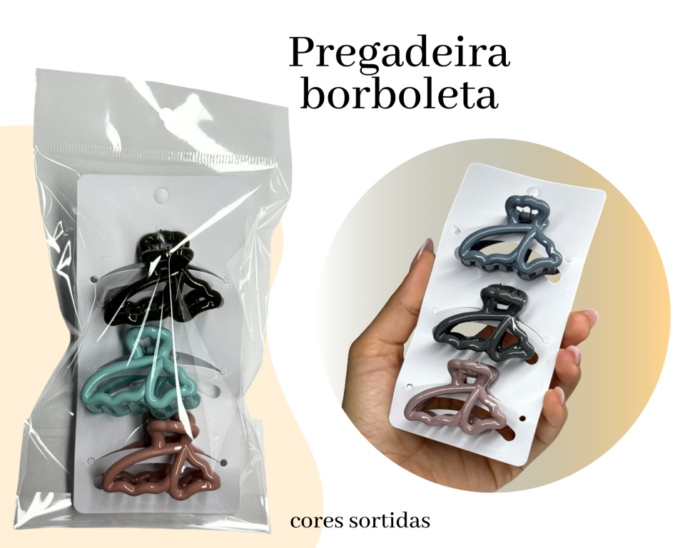 KIT PREGADEIRA BORBOLETA 4.5cm C/3