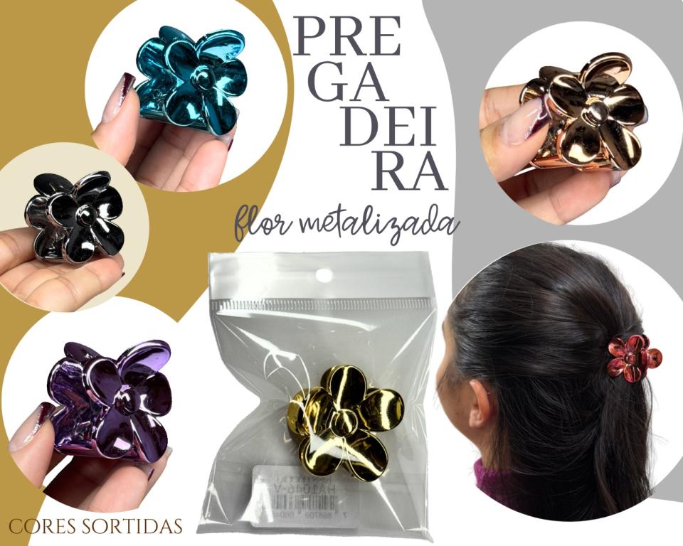 PREGADEIRA FLOR METALIZADA 4cm