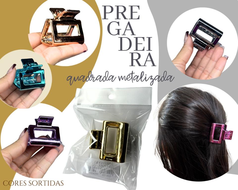 PREGADEIRA QUADRADA METALIZADA 4cm
