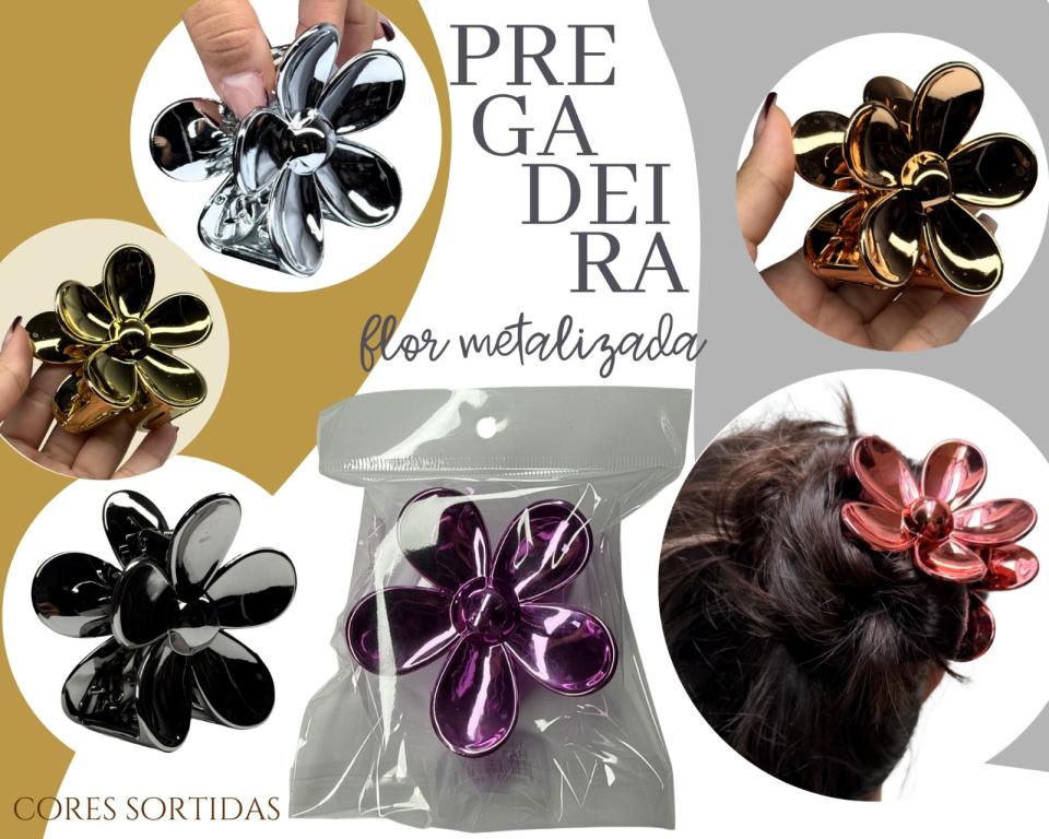 PREGADEIRA FLOR METALIZADA 7cm