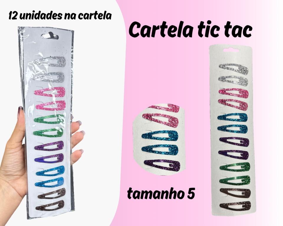 TIC TAC CARTELA C/12 GLITTER - 5cm