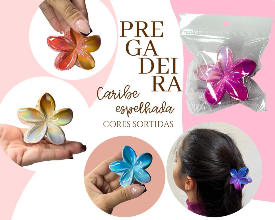 PREGADEIRA CARIBE  COLORIDA ESPELHADA 6cm