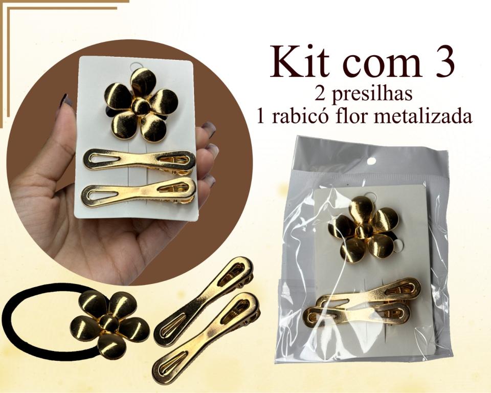 MIX PRESILHA E RABICO METAL FLOR C/3