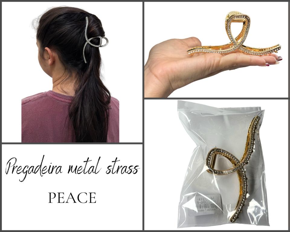 PREGADEIRA METAL STRASS 12cm