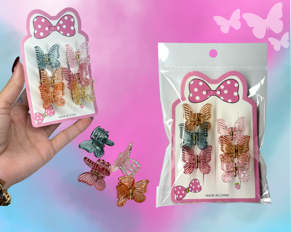 KIT PREGADEIRA BORBOLETA COLORIDA  C/6