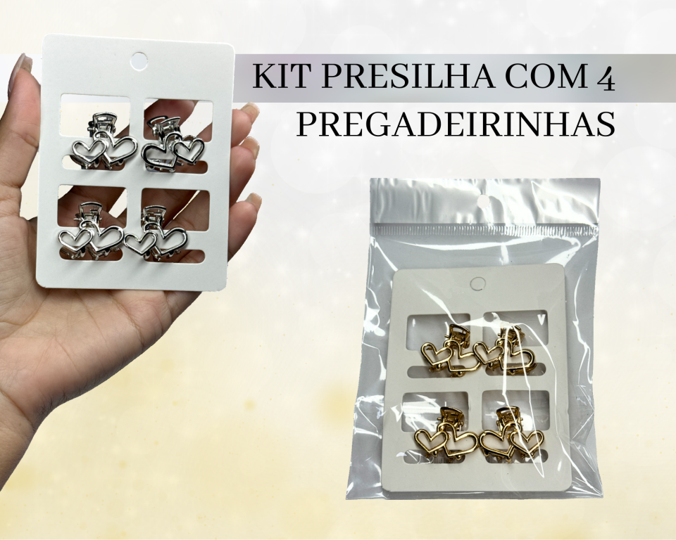 KIT PREGADEIRA c/4 CORAÇÃO DUPLO METAL 2.5cm