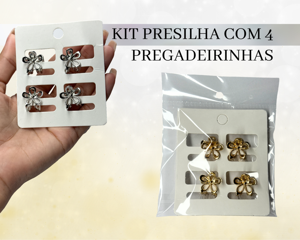 KIT PREGADEIRA C/4 FLOR METAL 1.5cm