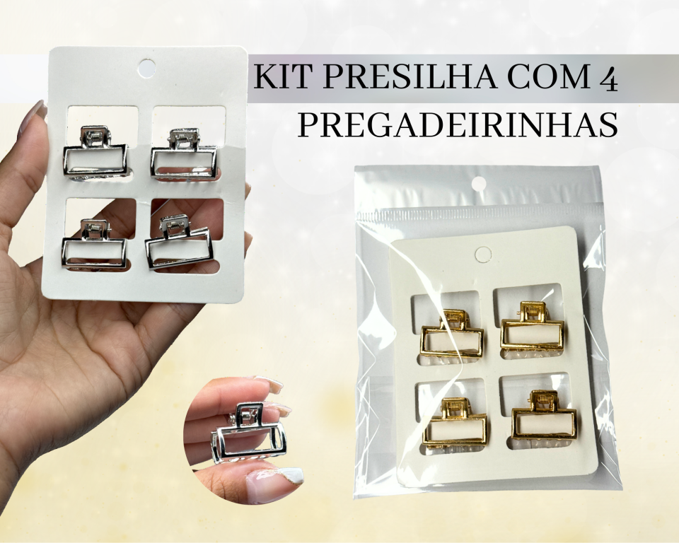 KIT PREGADEIRA C/4 RETANGULAR METAL 2.5cm