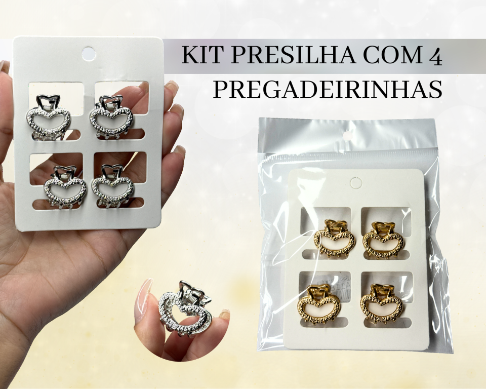 KIT PREGADEIRA C/4 CORAÇÃO METAL 2cm