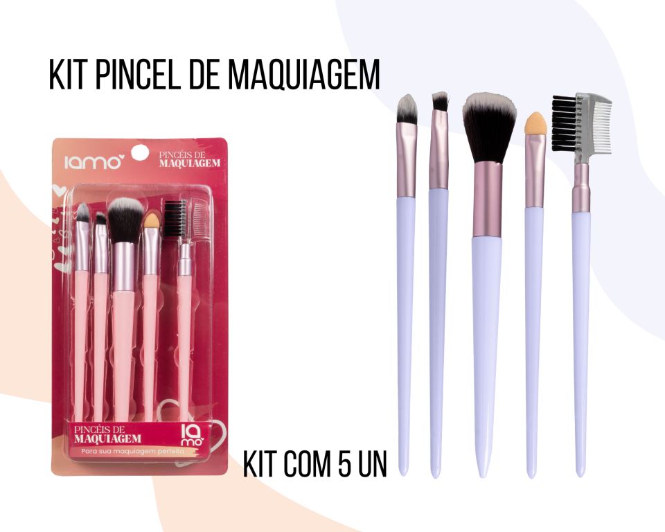 KIT 5 PINCEIS DE MAQUIAGEM IAMO
