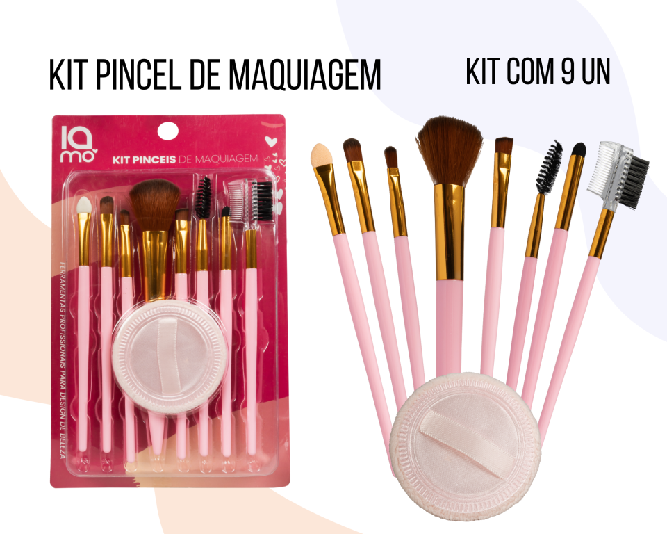 KIT 9 PINCEIS E 1 ESPONJA IAMO
