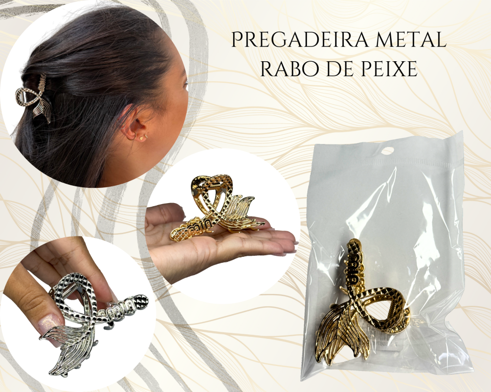 PREGADEIRA METAL RABO DE PEIXE 7cm