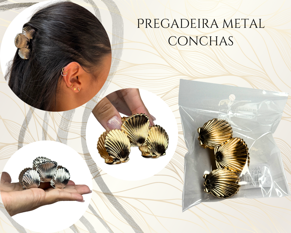 PREGADEIRA METAL CONCHAS 6.5cm