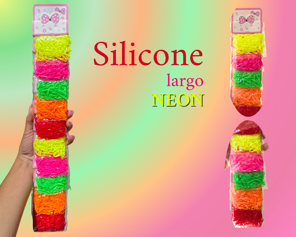 CARTELA SILICONE LARGO NEON C/10
