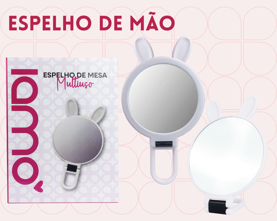 ESPELHO MULTIUSO ORELHINHAS BRANCO REDONDO