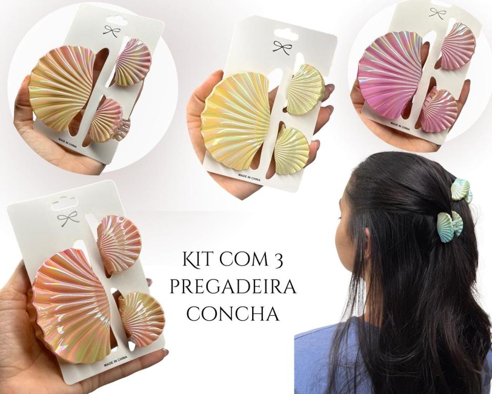PREGADEIRA CONCHA 8cm C/3
