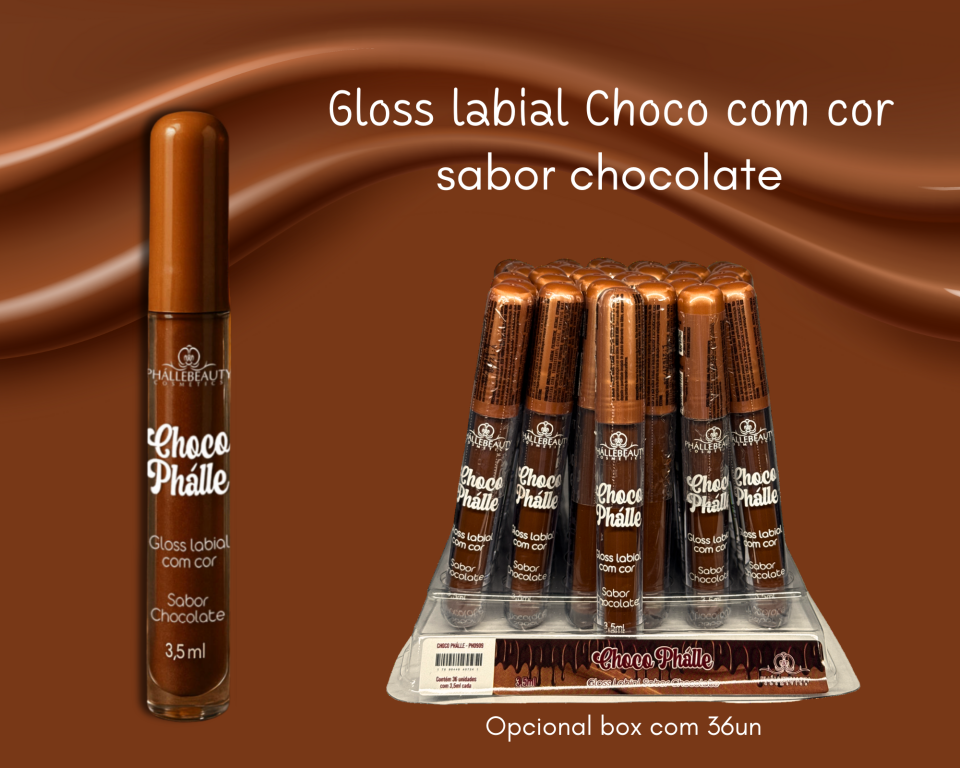 GLOSS CHOCO PHALLE GLOSS LABIAL COM COR SABOR CHOCOLATE