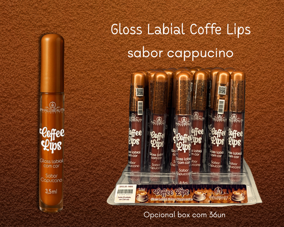 GLOSS COFFE LIPS COM COR SABOR CAPUCCINO