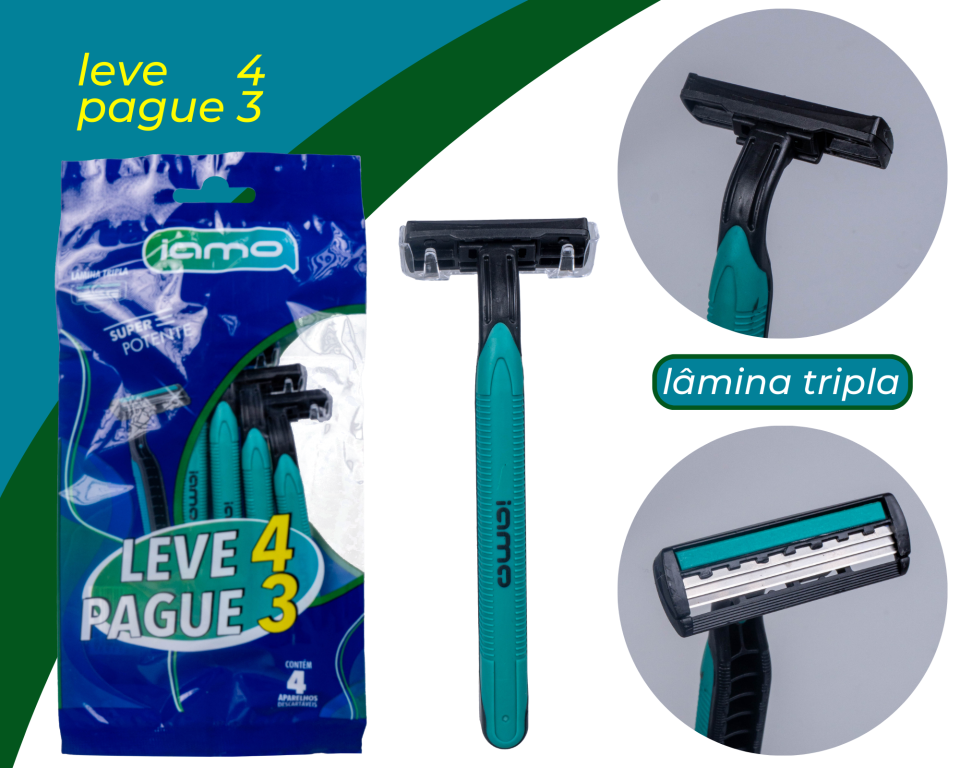 APARELHO BARBEAR 3 LAMINAS KIT LEVE 4 PAGUE 3