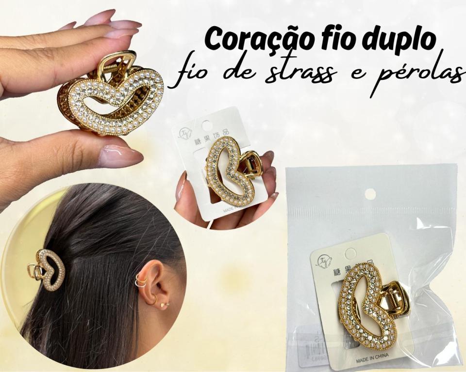 PREGADEIRA CORAÇÃO PEROLA/SRASS 4.5cm