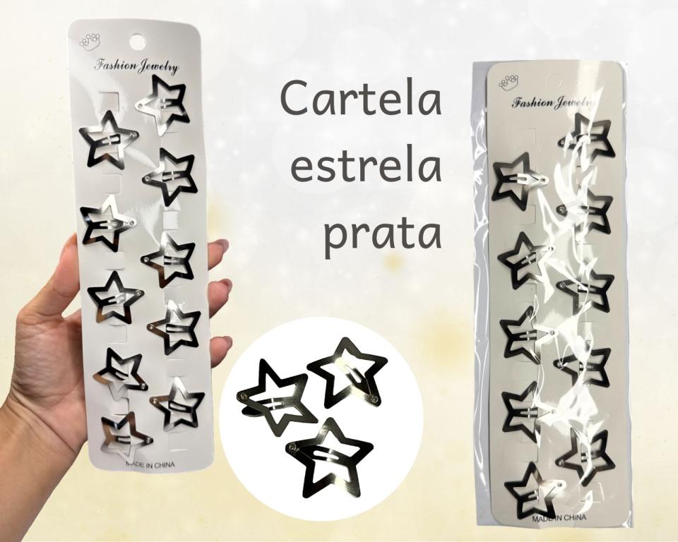TIC TAC CARTELA ESTRELA PRATA C/10 - 3cm