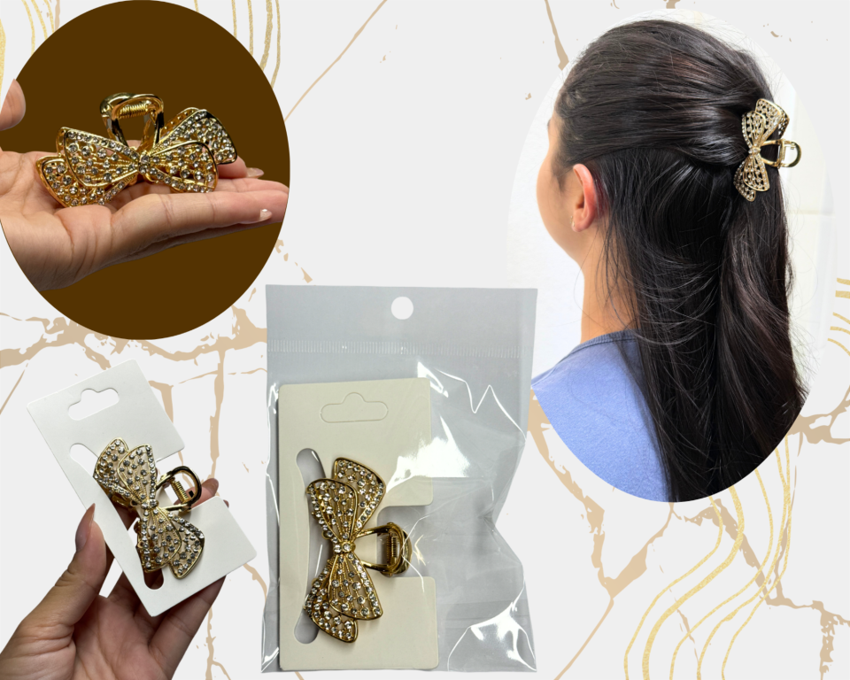 PREGADEIRA METAL LAÇO C/STRASS 6.5cm