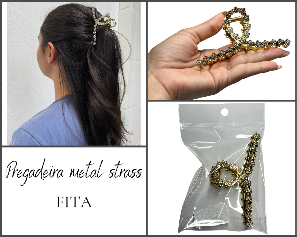 PREGADEIRA METAL C/STRASS 10.5cm