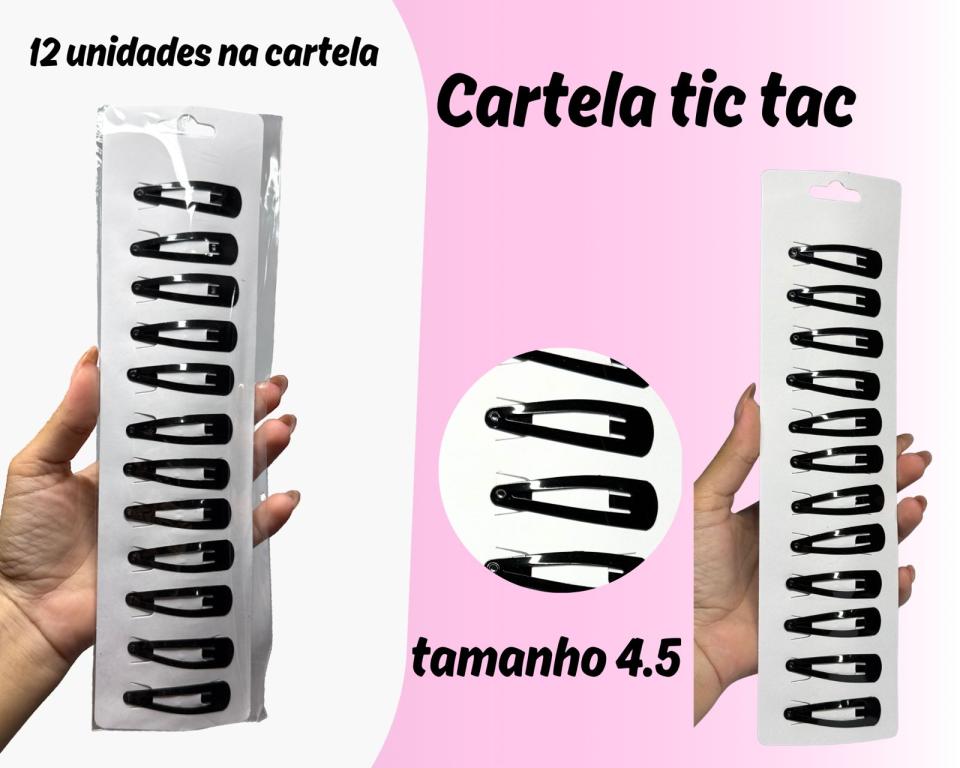 TIC TAC CARTELA C/12 PRETA 4.5cm