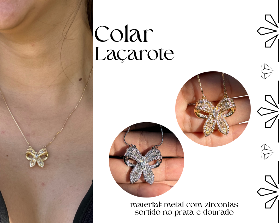 COLAR LAÇAROTE COM ZIRCONIAS