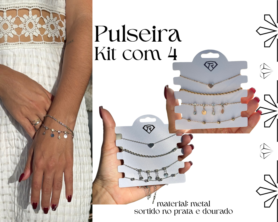 PULSEIRA KIT C/ 4 - CORAÇÃO