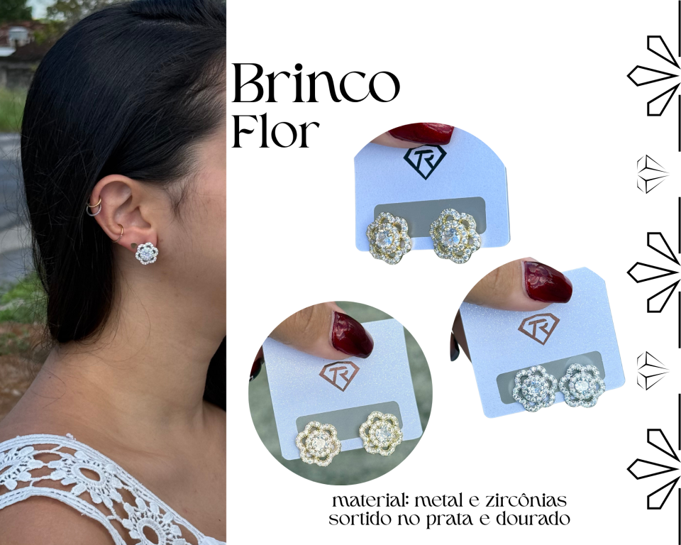BRINCO FLOR C/ ZIRCONIAS