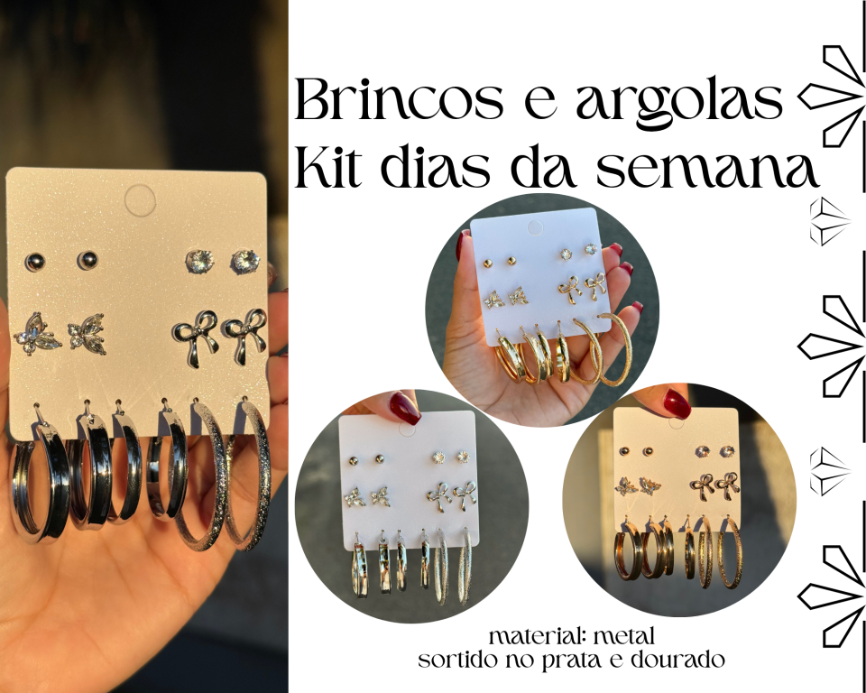 BRINCO KIT DIAS DA SEMANA - 7 PARES