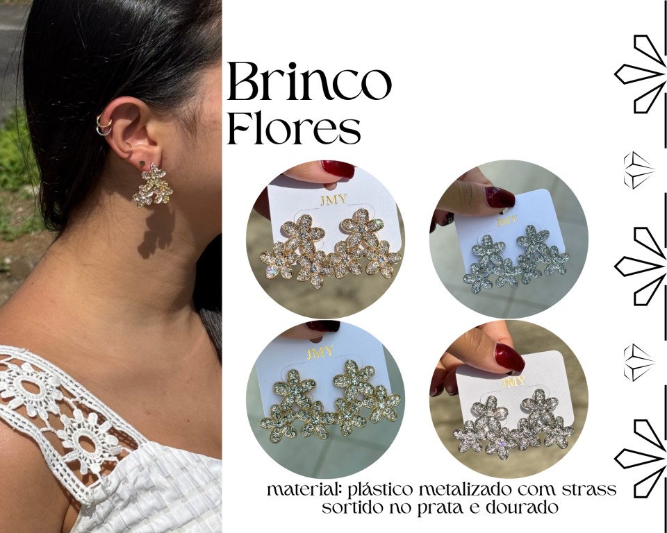 BRINCO METALIZADO FLOR