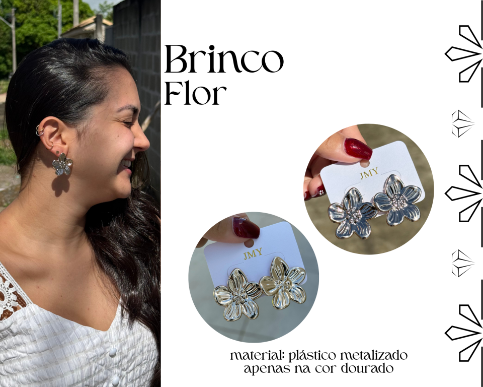 BRINCO METALIZADO FLOR