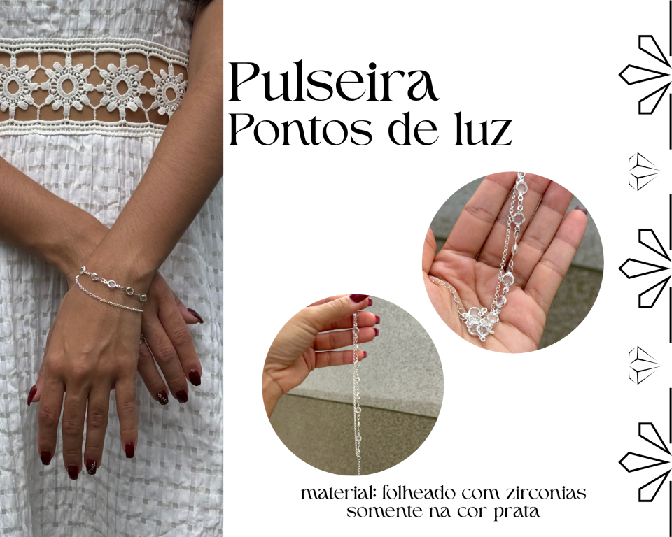 PULSEIRA FOLHEADA C/ ZIRCONIAS PRATA