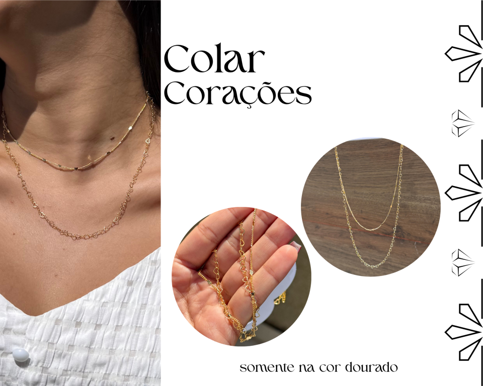COLAR DUPLO CORAÇÕES