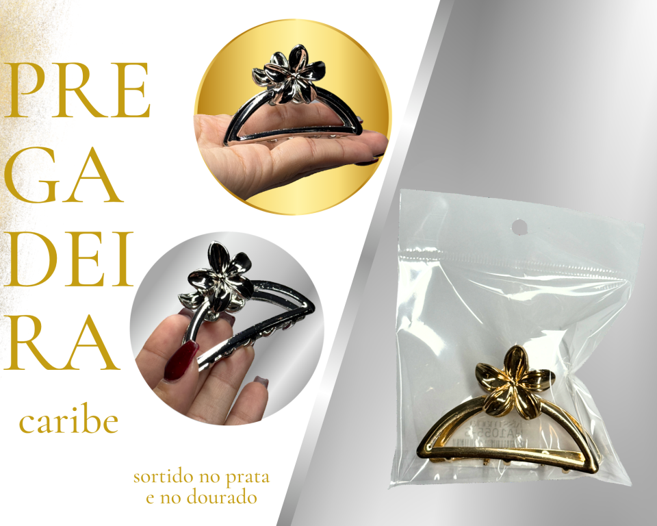 PREGADEIRA METAL MEIA LUA C/CARIBE 6.5cm