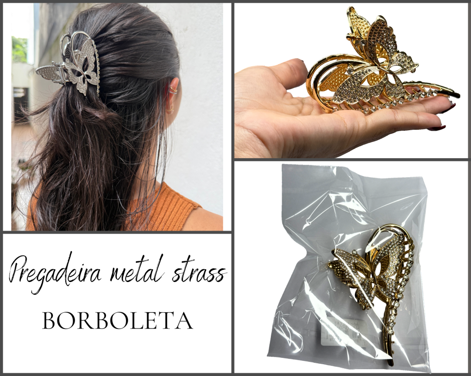 PREGADEIRA METAL BORBOLETA 11cm