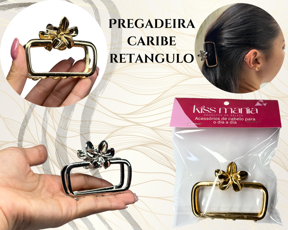 PREGADEIRA METAL RETANGULO C/ CARIBE 7cm