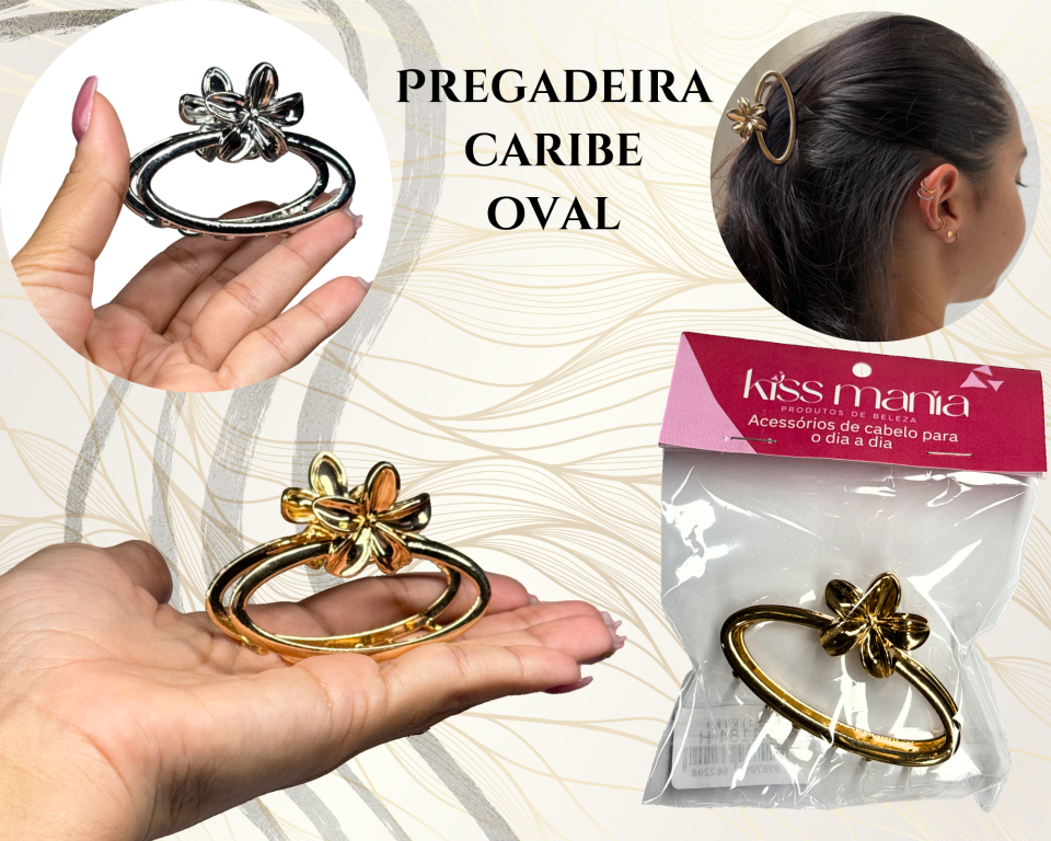 PREGADEIRA METAL OVAL C/ CARIBE 7cm