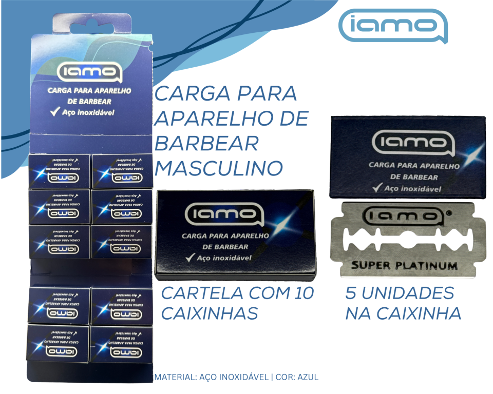 CARTELA 10 CAIXINHAS LAMINA DE BARBEAR COM 5 UNIDADES