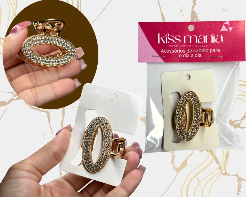 PREGADEIRA METAL OVAL C/STRASS 4.5cm