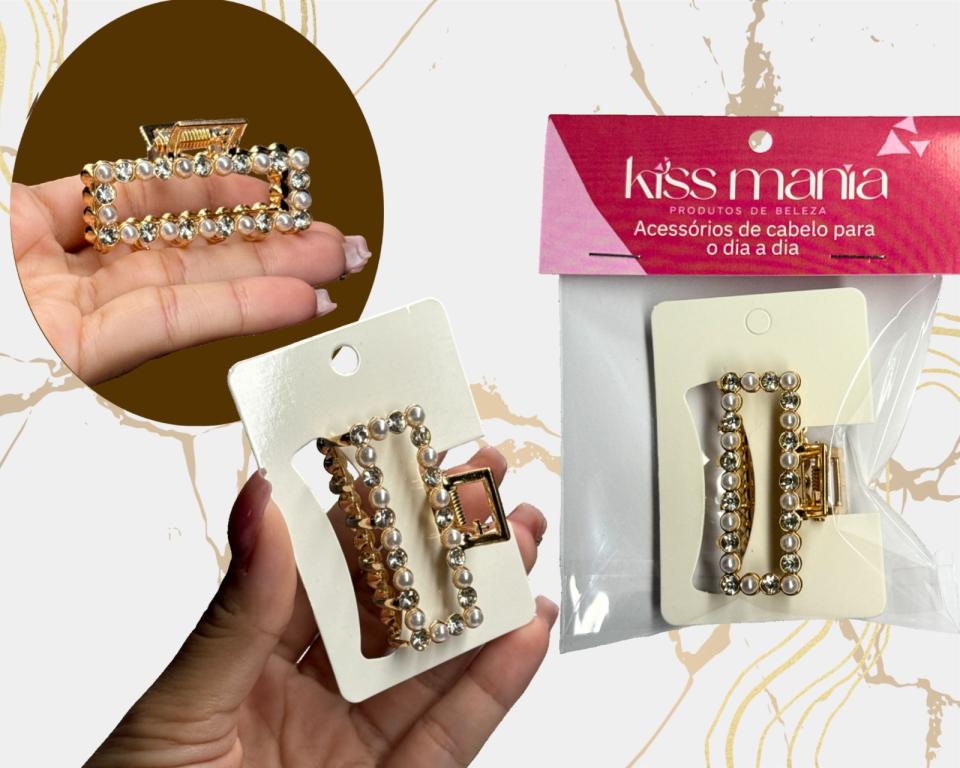 PREGADEIRA METAL RETANGULAR STASS E PEROLA 5cm