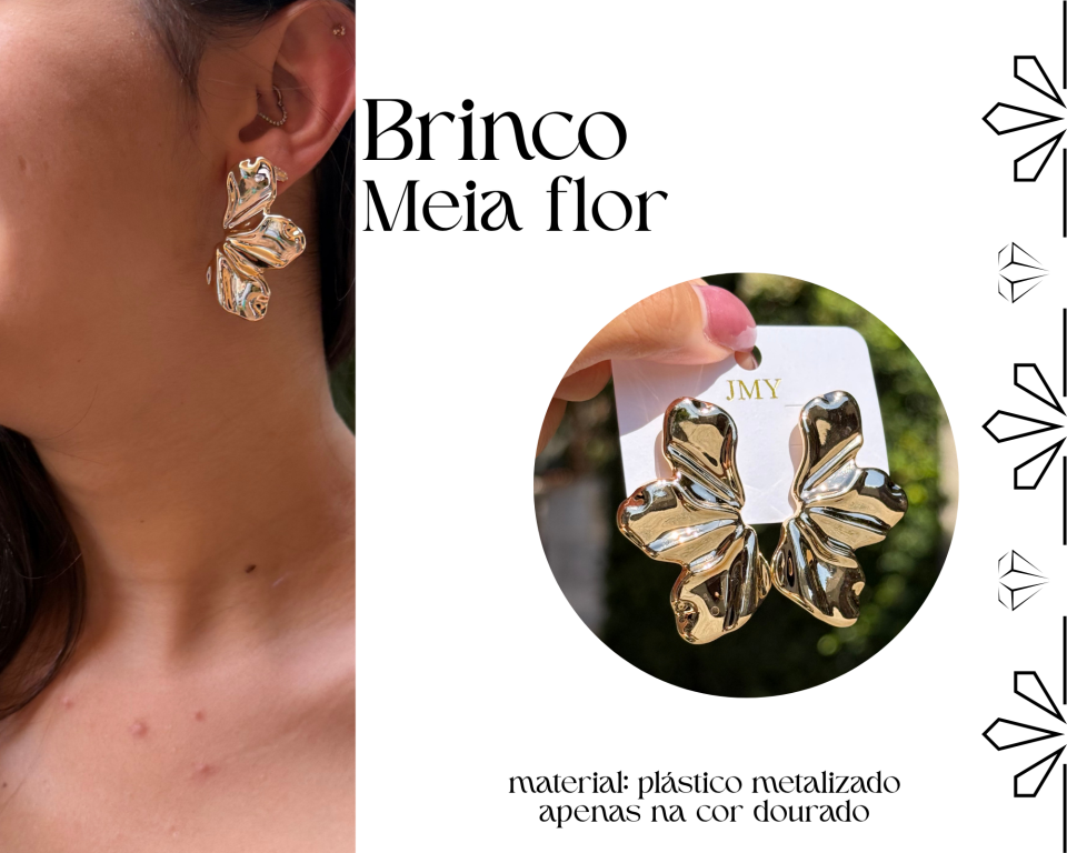 BRINCO METALIZADO MEIA FLOR
